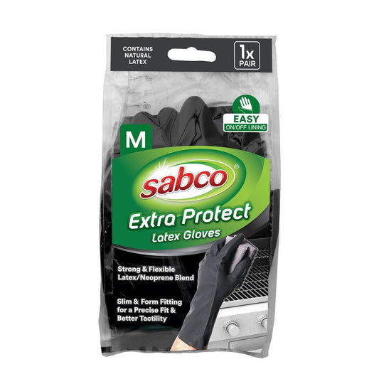 Sabco Extra Protection Gloves - Medium - Latex & Neoprene - Heavy Duty