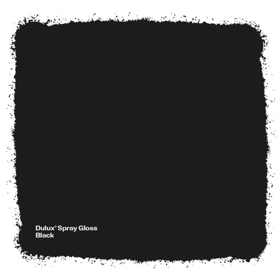 Dulux 340g Spray Paint - Black Gloss - Fast Drying - Self-Priming - 0.34L