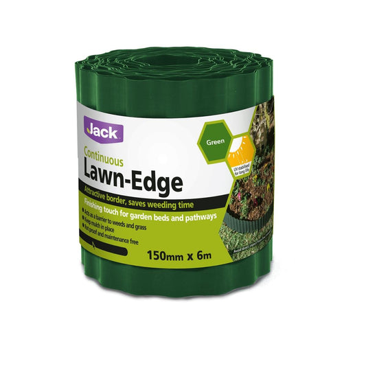 Jack Continuous Lawn Edge 150mm x 6m Green Plastic Weed Barrier - Auzzistore