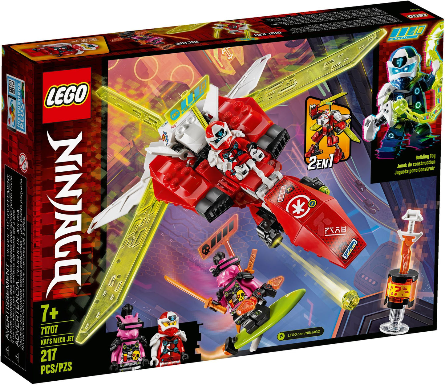 LEGO 71707 Kai's Mech Jet Plane & Ninja Mech - 2in1 Toy