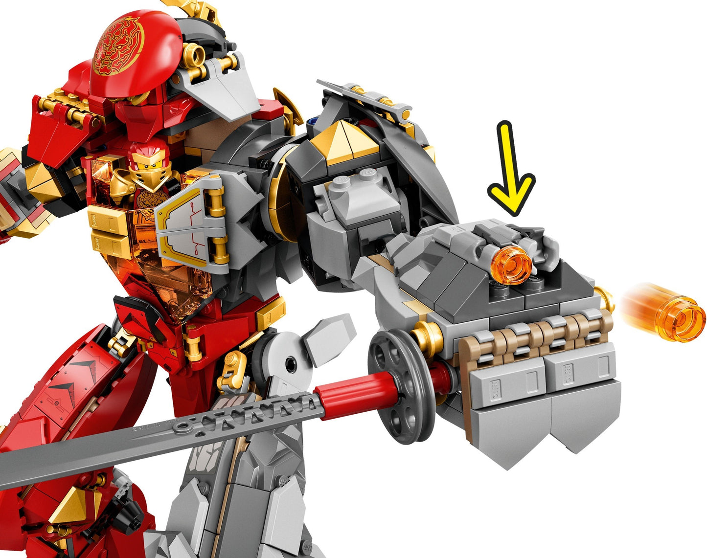 LEGO 71720 Fire Stone Mech Ninja Toy with 5 Minifigures