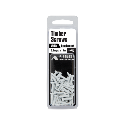 Pinnacle Countersunk Timber Screw 3.5 x 16mm White Metal 45 Pack – view 2 - Auzzistore