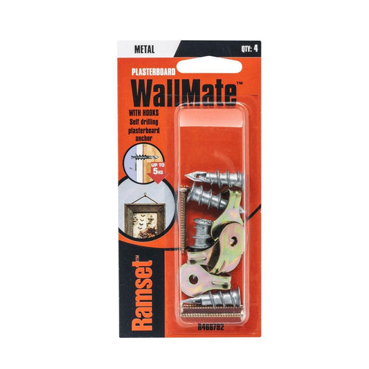 Ramset Wallmate Mini Anchor - 11 x 32mm - Zinc - Easy Installation - 4 Pack - Auzzistore