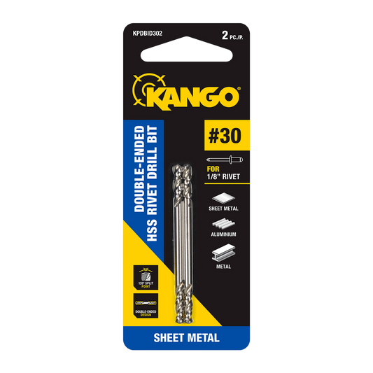 Kango No 30 HSS Double Ended Rivet Drill Bit 2 Pack - 1/8” - Precision Drilling - Auzzistore