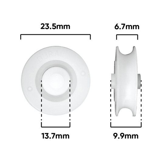 Rolltrak Concave Roller - 24mm - Acetal - 12kg Load Rate – view 2 - Auzzistore