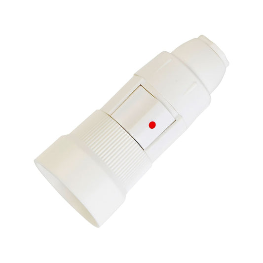 DETA Rocker Switch Lamp Holder - Slim Double Pole - White - Easy Install