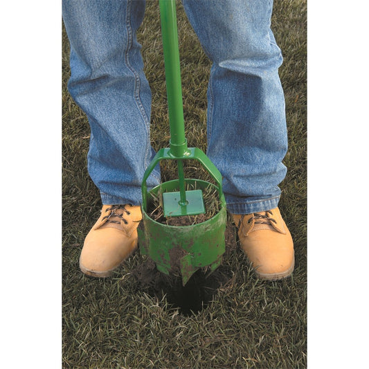 Cyclone 150mm Auger Post Hole Digger - Green - Steel Construction – view 2 - Auzzistore