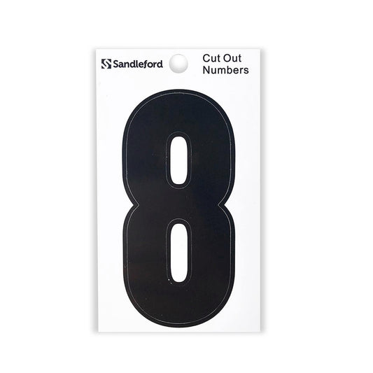 Sandleford 85mm Black Cut Out Self Adhesive House Number 8 - Auzzistore