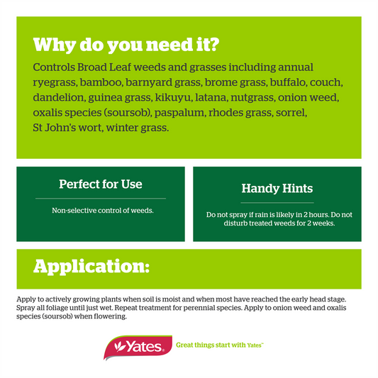 Yates 1L Weed Killer - Zero 48 Hour Action - Liquid - Safe for Pets – view 2 - Auzzistore