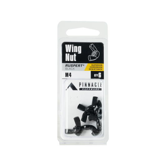 Pinnacle m4 Black Ruspert Wing Nut 6 Pack - 48mm x 120mm - Corrosion Resistant – view 2 - Auzzistore