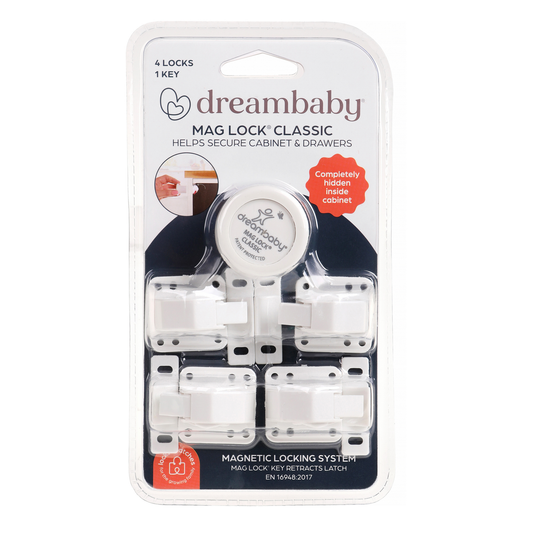 Dreambaby Child Safety Mag Lock 4 Magnetic Lock System White ABS Secure