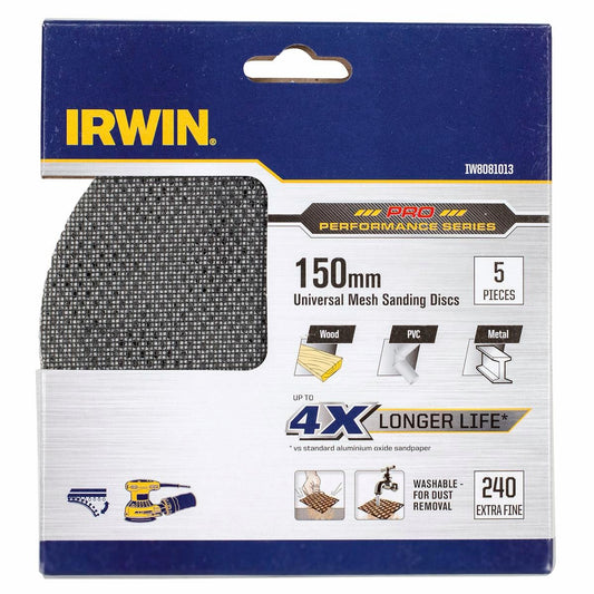 Irwin Orbital Sanding Disc - 150mm - Silicon Carbide - 240 Grit - Auzzistore