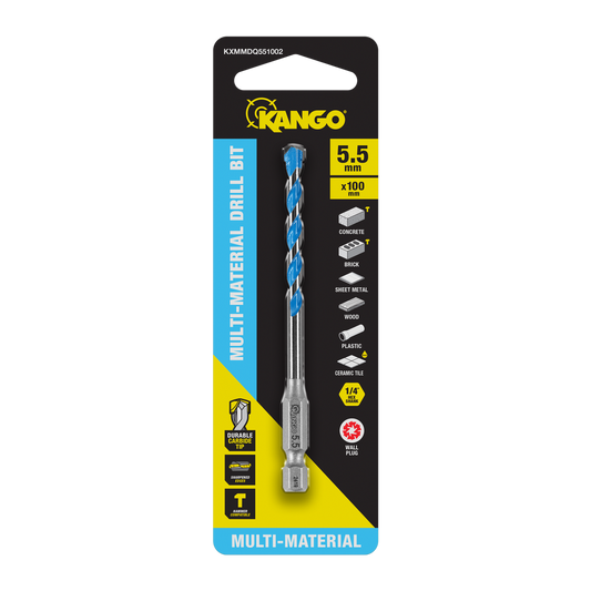 Kango Multi Material Drill Bit - 5.5mm x 100mm - Durable Carbide Tip - Precision Start - Auzzistore