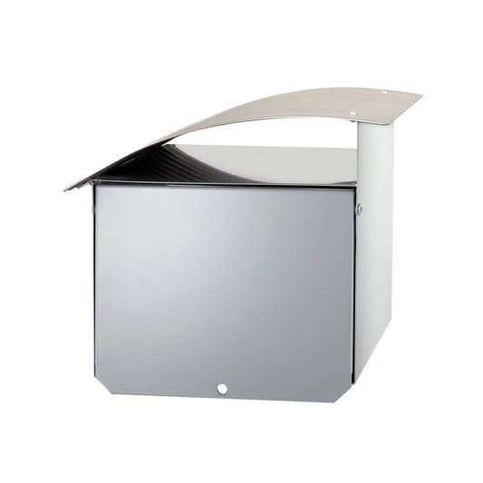 Sandleford Ripple Letterbox - 210 x 180 x 290mm - Galvanised Steel - Lockable - White/Silver – view 2