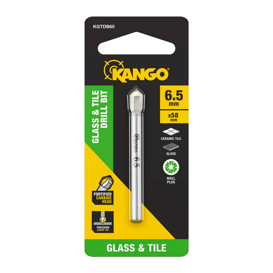 Kango Glass Tile Drill Bit - 6.5mm - Carbide - Precision Start Tip - Durable - Auzzistore