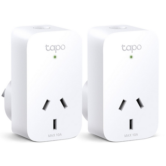 TP-Link Tapo Mini Wi-Fi Smart Plug - Energy Monitoring - 2 Pack - 43.5mm x 76.5mm x 42mm - White