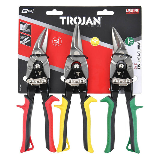 Trojan Aviation Snip Set - 3 Piece - 1.2mm Cutting Capacity - Steel Blades - Auzzistore