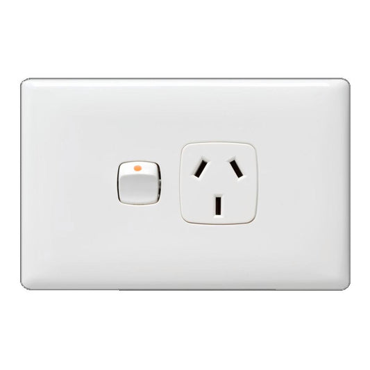 HPM Linea Single Powerpoint - 4mm Profile - Gloss White - Slim Design - Auzzistore