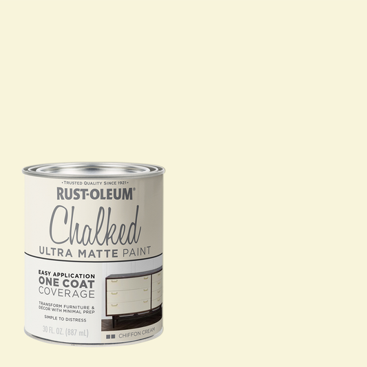 Rust Oleum Chalked Paint - 887ml - Chiffon Cream - Ultra Matt Finish - Indoor Use – view 2 - Auzzistore