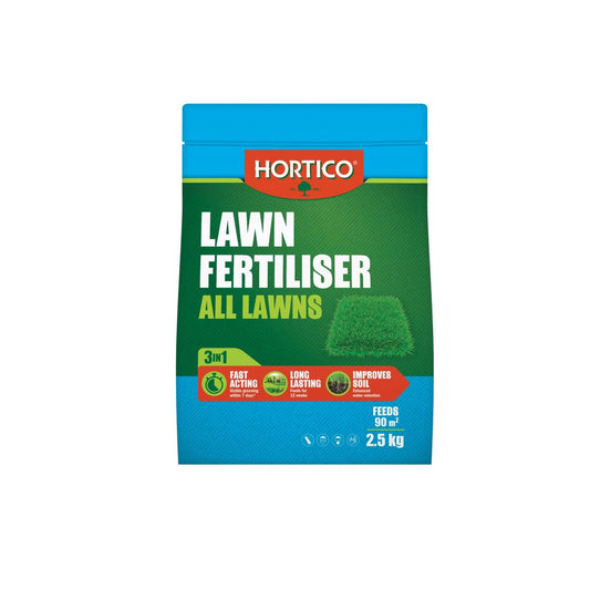 Hortico Lawn Fertiliser 2.5kg Granular Fast Greening Long Lasting - Auzzistore