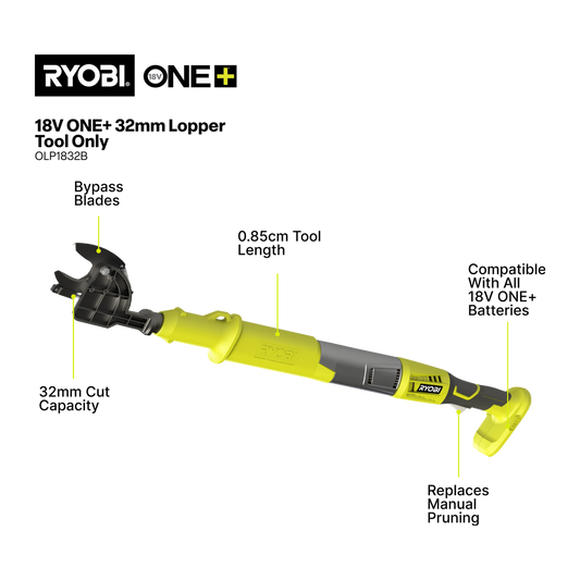 Ryobi 18V ONE+ Lopper OLP1832B - 32mm Cutting Capacity - Green – view 2 - Auzzistore