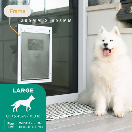 Hakuna Pets Large Aluminium Pet Door 280mm W 405mm H Durable Design – view 2 - Auzzistore