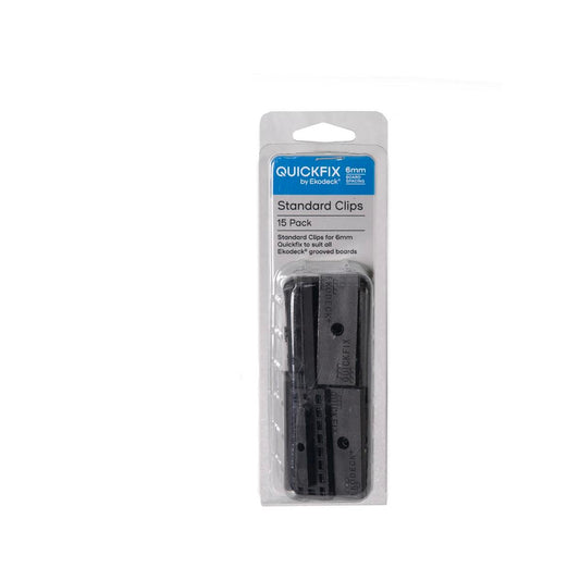 Quickfix Ekodeck 6mm Standard Clips 15 Pack - Stainless Steel - Secure Fastening - Auzzistore