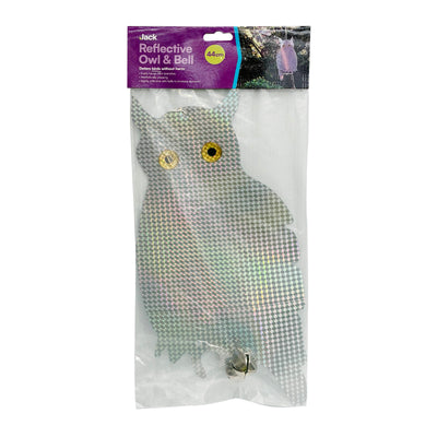 Jack Pest Control Outdoor Owl Reflector - 200mm Silver - Non-Harmful Deterrent