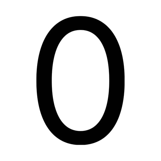 Numero Black Vinyl Transfer 0 - Self-Adhesive House Number - 44mm x 65mm - Black - Weatherproof - Auzzistore