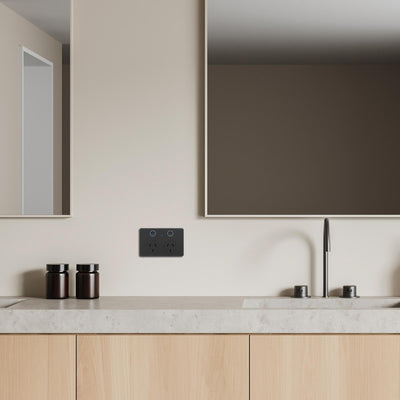Deta Matte Black Grid Connect Smart Double Touch Power Point