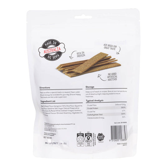 Happy Tails Kangaroo Dog Treats - 400g Straps - High Protein - Natural Ingredients – view 2