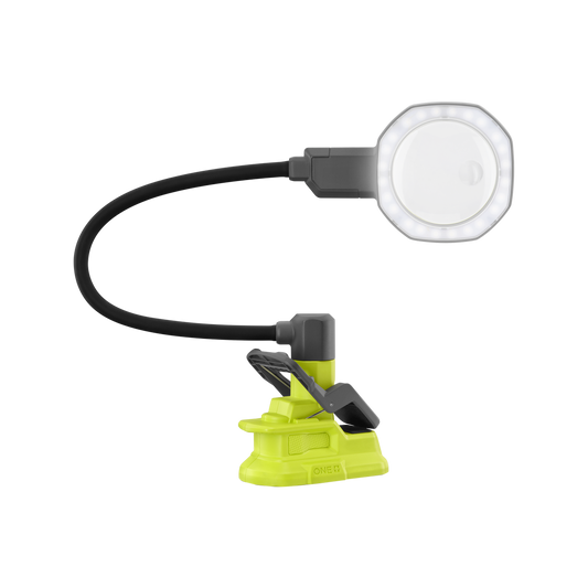 Ryobi 18V ONE+ Magnifying Clamp Light RML18 - 2.25X & 5X Magnification - Adjustable Brightness