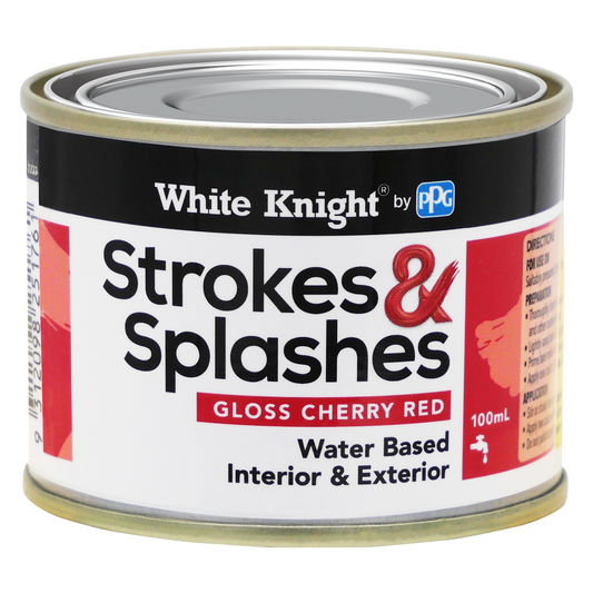 White Knight Cherry Red 100ml Water Based Paint - Quick Drying - Gloss Finish - Auzzistore