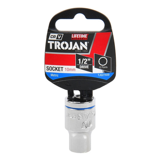 Trojan 10mm Socket 1/2 Drive - Polished Chrome Vanadium - Durable - 12-Point – view 2 - Auzzistore