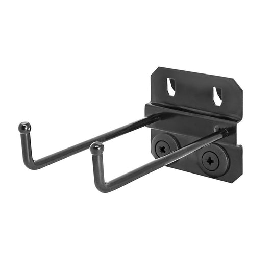 Pinnacle Heavy Duty Double Prong Pegboard Hook 6 Pack - 50mm x 80mm - Black