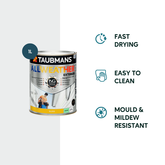 Taubmans 1L Accent Gloss All Weather Exterior Paint - Water Based - Mould Resistant – view 2 - Auzzistore