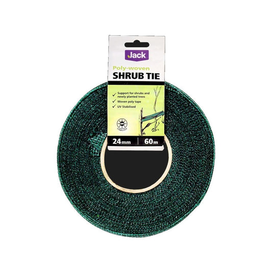 Jack Polywoven Shrub Tie - 60m Roll - Green - Supports Shrubs & Trees - Auzzistore