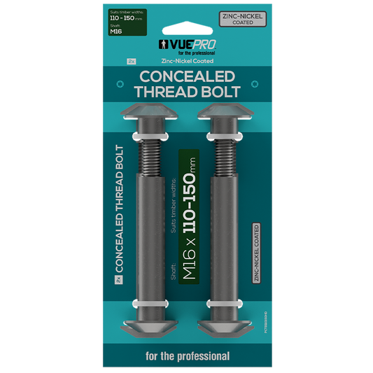 Vuepro M16 Concealed Thread Bolt 2 Pack - 110mm x 150mm - Heavy-Duty - Auzzistore
