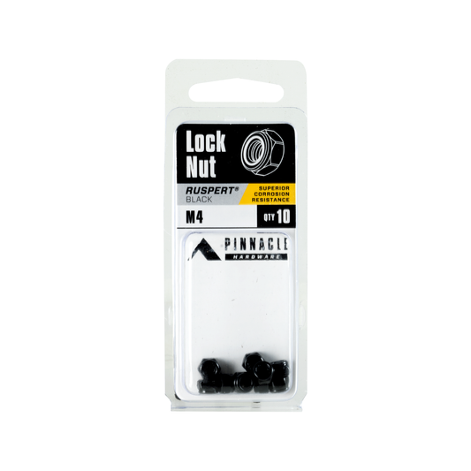 Pinnacle M4 Nylon Lock Nut 10 Pack - 0.7mm Thread Pitch - Black – view 2 - Auzzistore