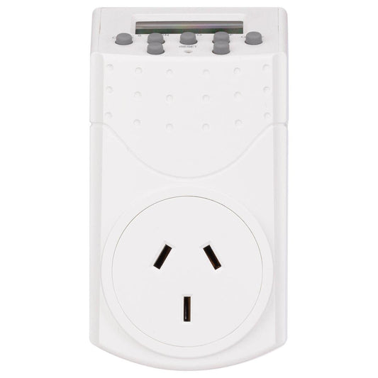 Click 24 Hour 7 Day Digital Timer - Programmable - Rechargeable Backup - 55mm x 100mm x 70mm - Auzzistore