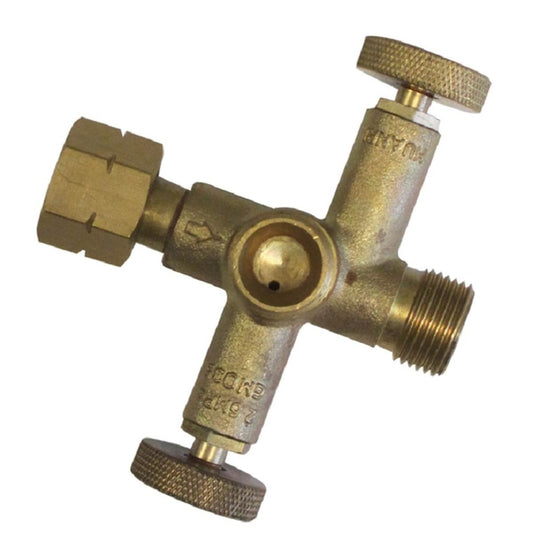 Gasmate 2 Way Valve - 3/8" BSP - Brass - Rust Resistant - Auzzistore