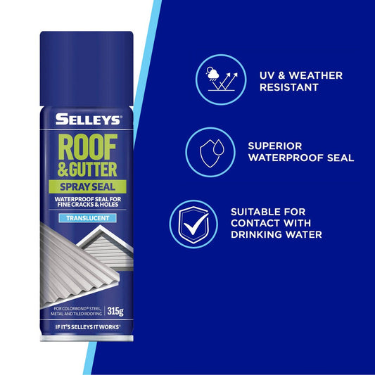 Selleys Roof and Gutter Spray Sealant 315g Solvent Flexible Seal – view 2 - Auzzistore