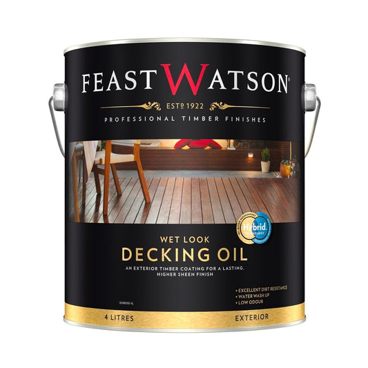 Feast Watson Wet Look Decking Oil 4L Water Based UV Resistant - Auzzistore