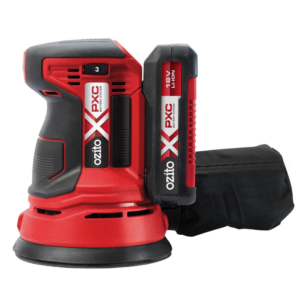 Ozito PXC 18V Random Orbital Sander Kit PROK 200 - 2.0Ah Battery - 175 ...