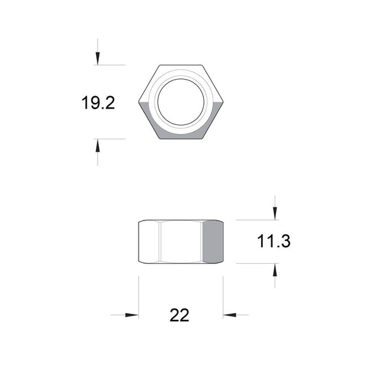 Zenith Hex Nuts - M12 - 4.6 Grade Steel - Hot Dipped Galvanised - Each – view 2 - Auzzistore