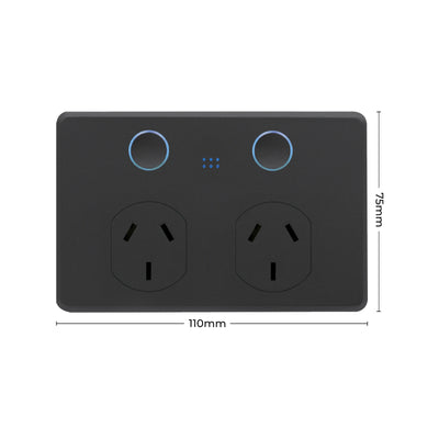 Deta Matte Black Grid Connect Smart Double Touch Power Point