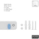 Mode Key Rack - 4 Pastel Hooks - White Board - Durable - Easy Install