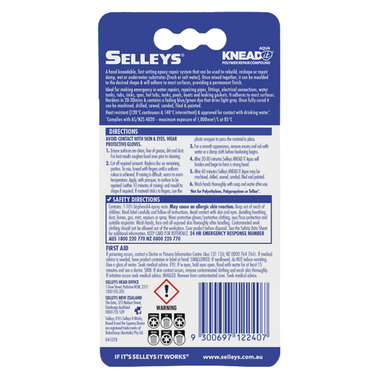 Selleys 50g Knead It Aqua Epoxy Putty - Repair Damp Surfaces - Fast Set – view 2 - Auzzistore