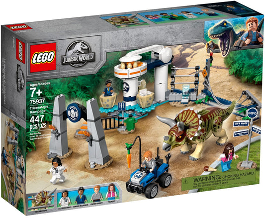 LEGO 75937 Jurassic World Triceratops Rampage Dinosaur Playset - Auzzistore