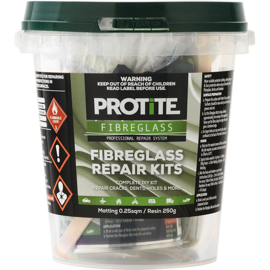 Protite Fibreglass Kit 250g Small Low Styrene Emission Water Resistant - Auzzistore